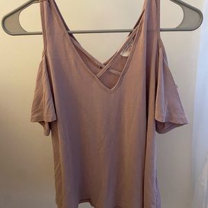 Dusty Pink Cold Shoulder Top
